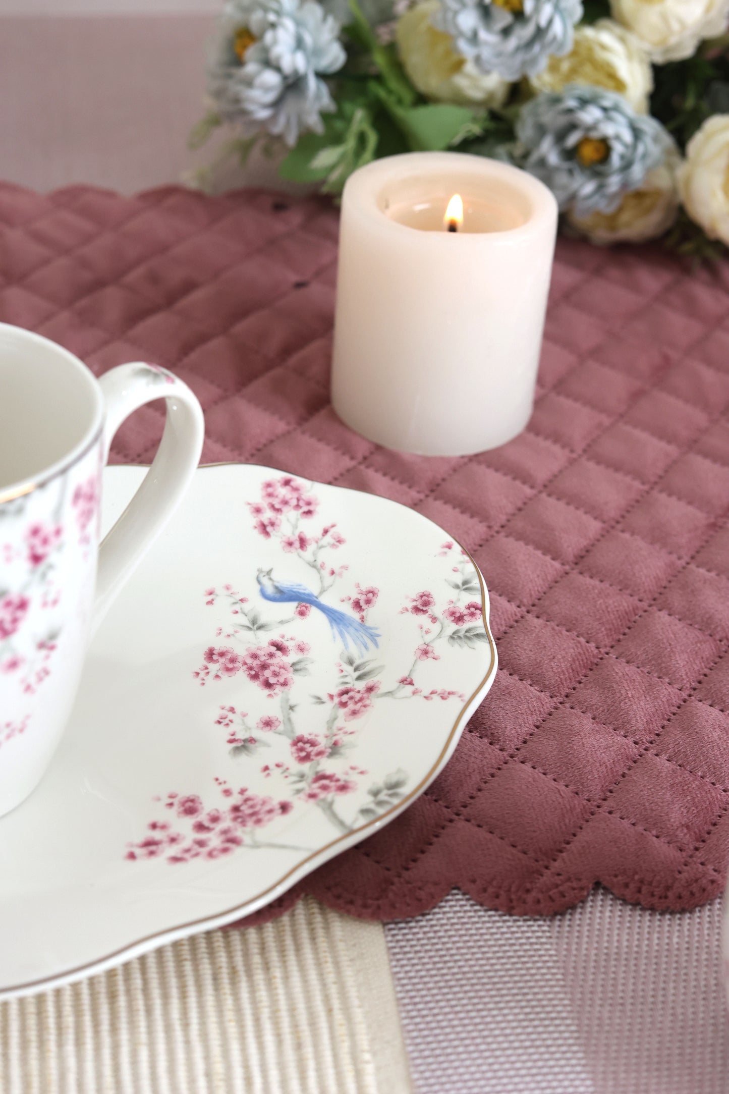 Orchid bliss Coffee Mugs and Tray