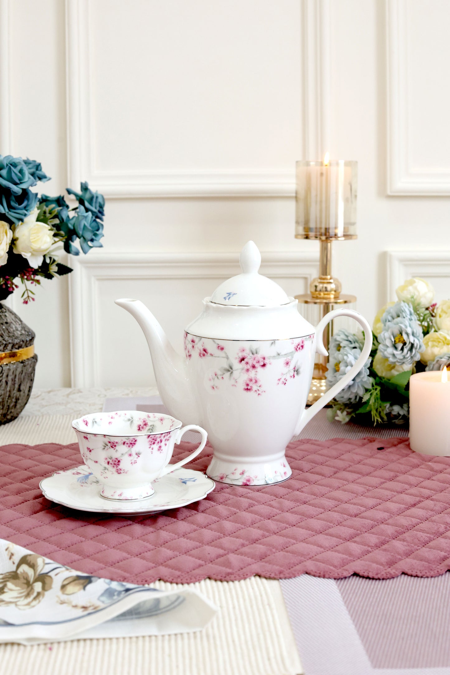 Orchid Bliss 15 Pcs Tea Set (Vintage Collection)