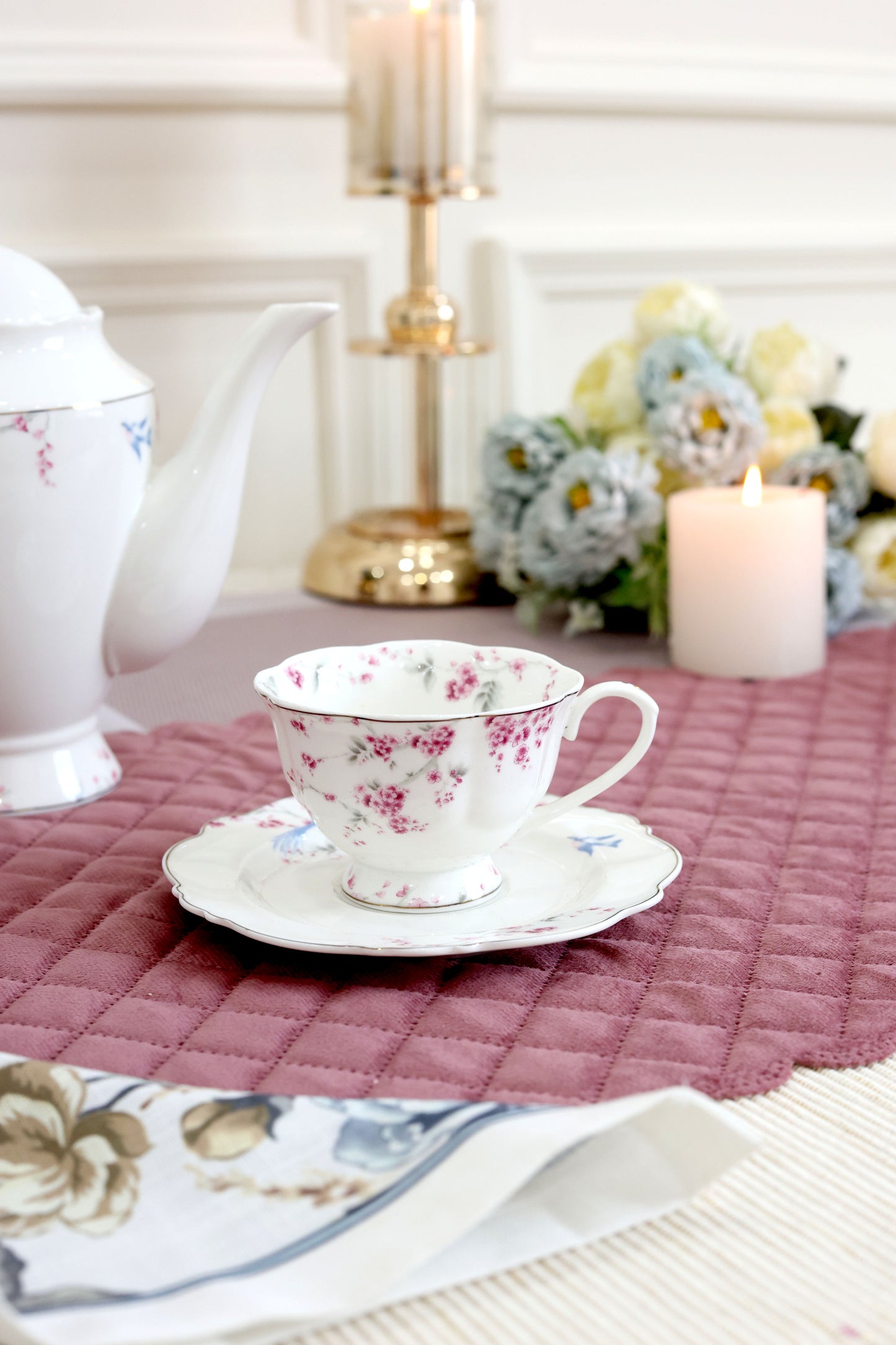 Orchid Bliss 15 Pcs Tea Set (Vintage Collection)
