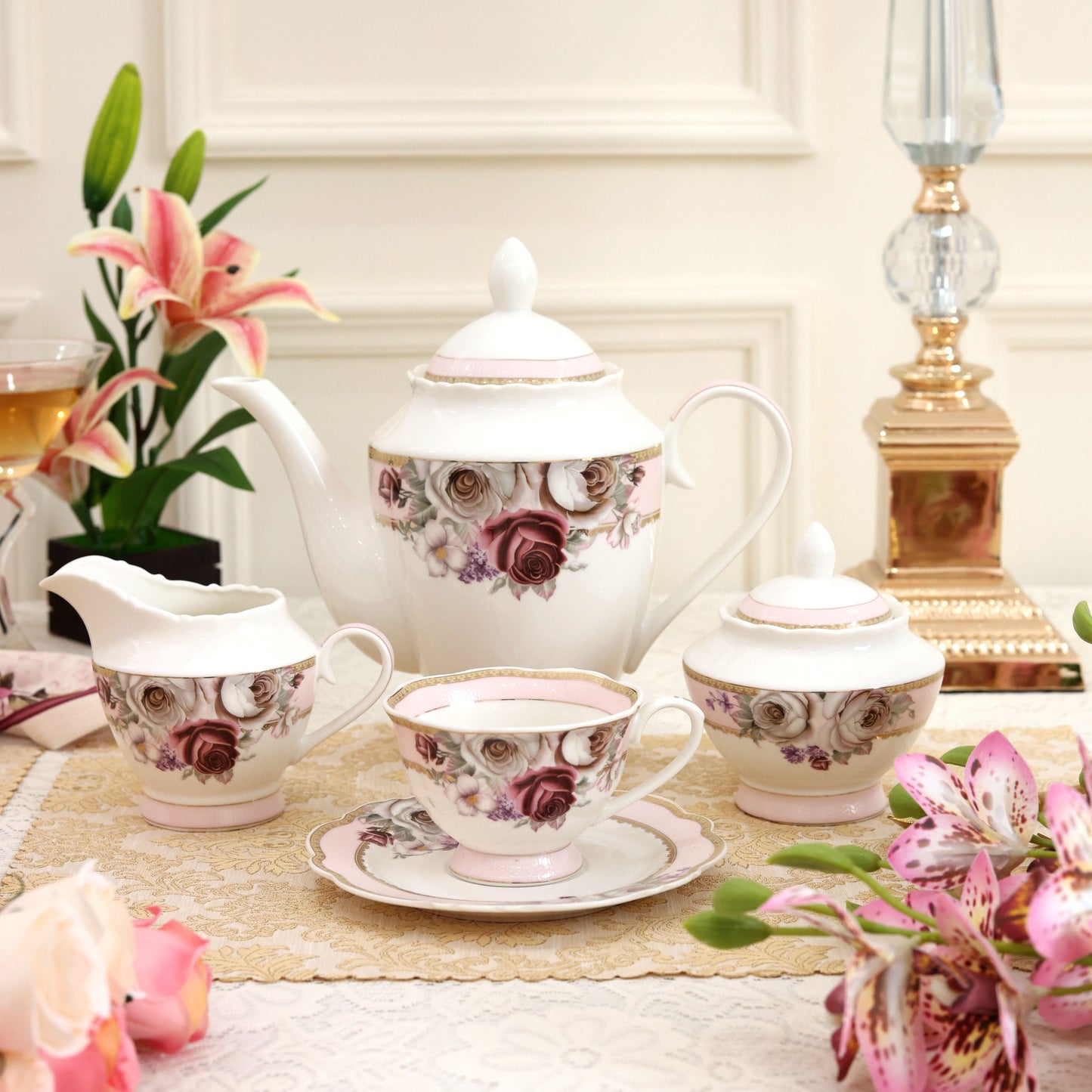 Rose Garden 15 Pcs Tea Set (Vintage Collection)