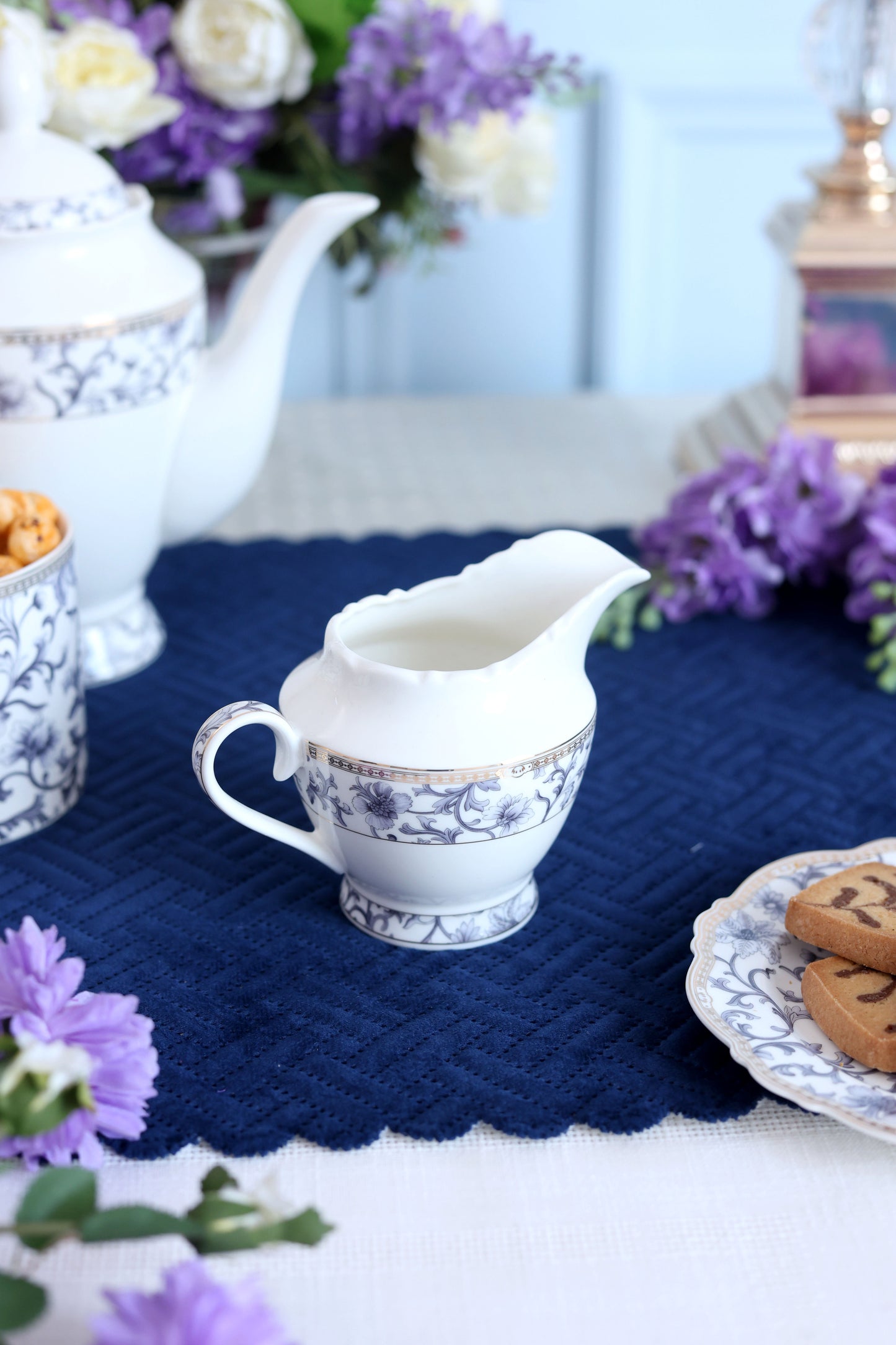 Royal Blue 15 Pcs Tea Set (Vintage Collection)