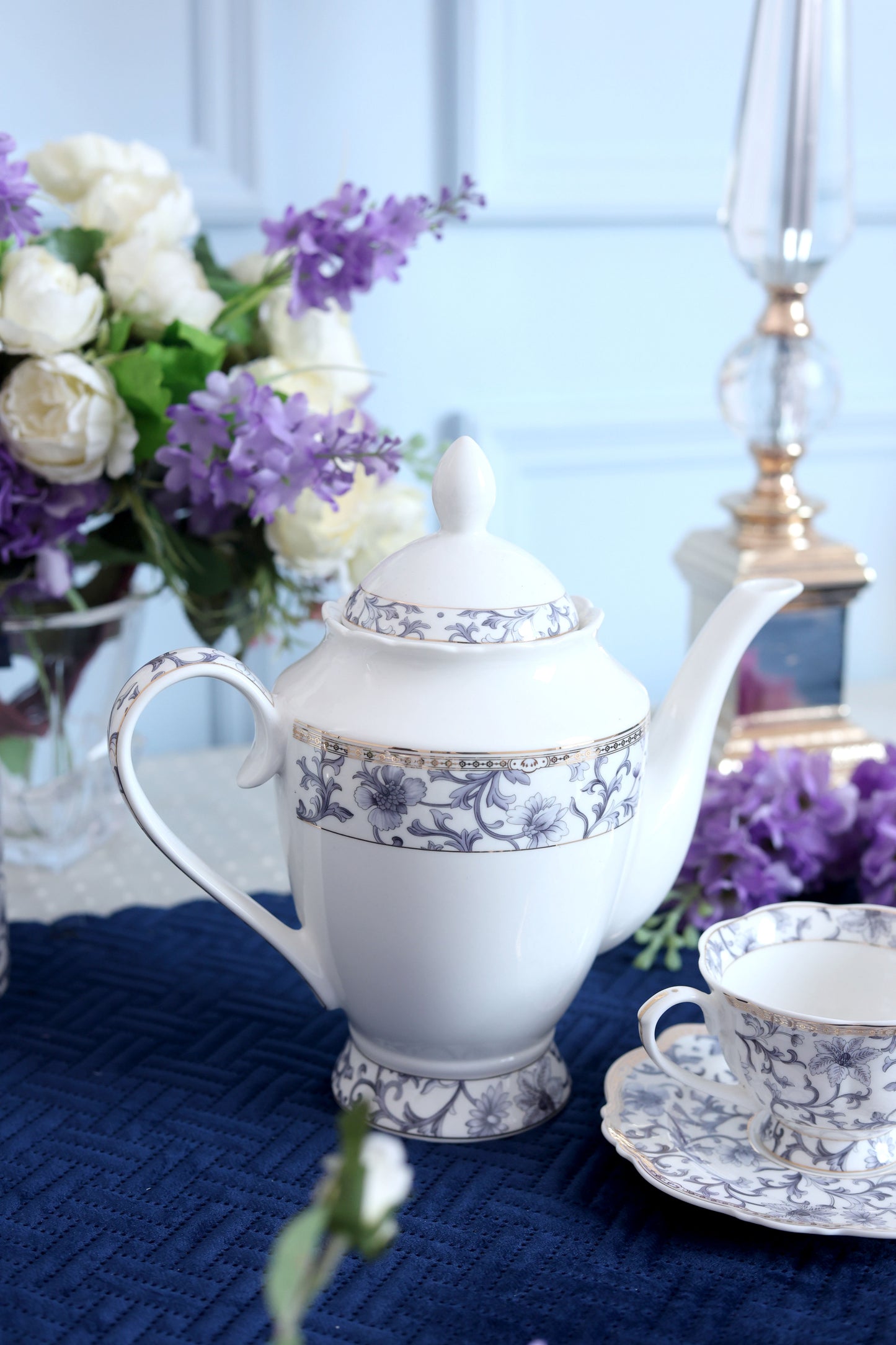 Royal Blue 15 Pcs Tea Set (Vintage Collection)
