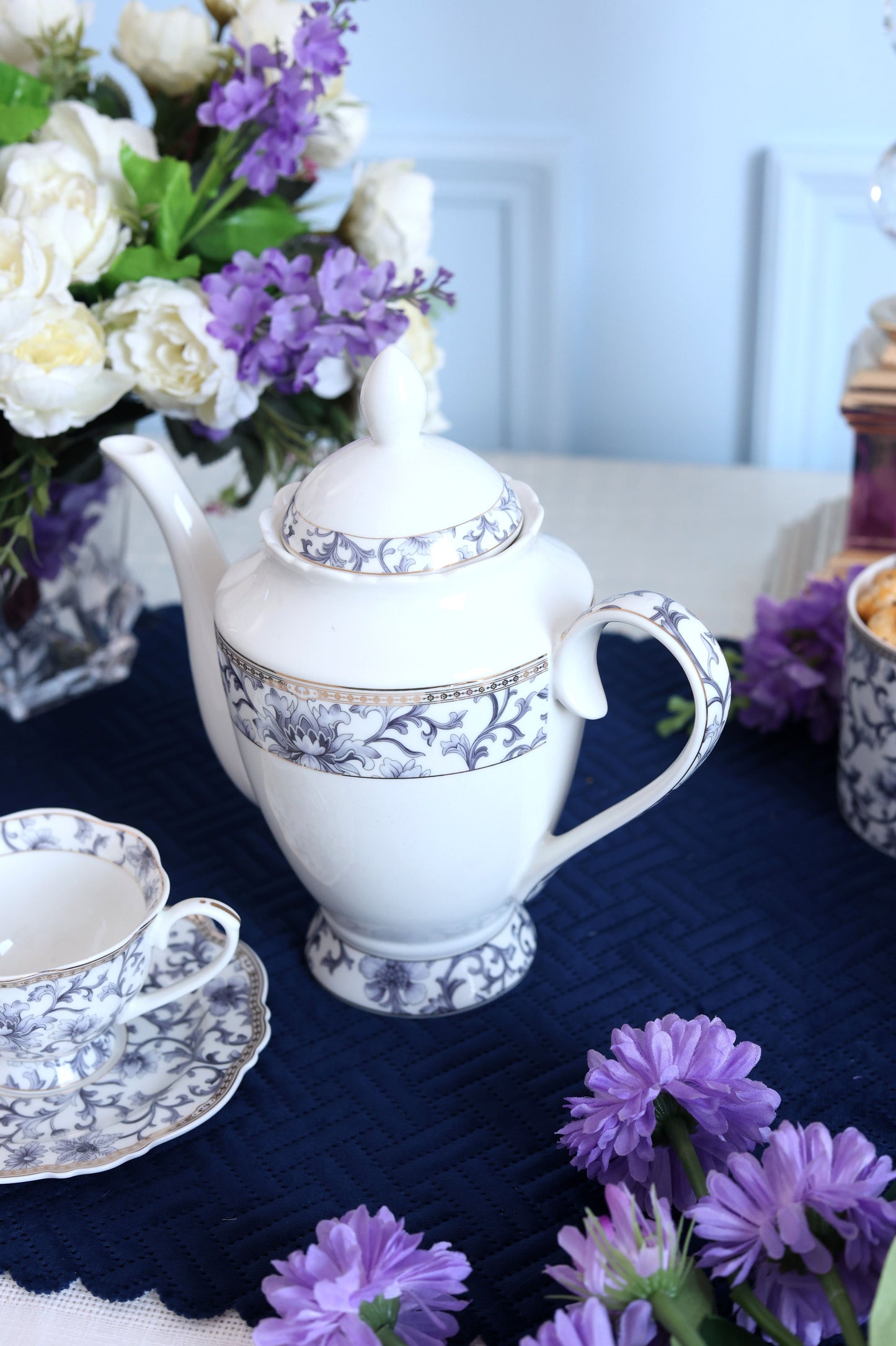 Royal Blue 15 Pcs Tea Set (Vintage Collection)