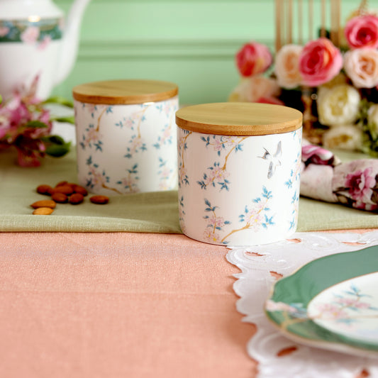 Victorian Green Canister (1 Pc)