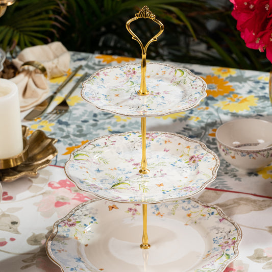 Flower Bed Three Tier Dessert Stand - Vigneto
