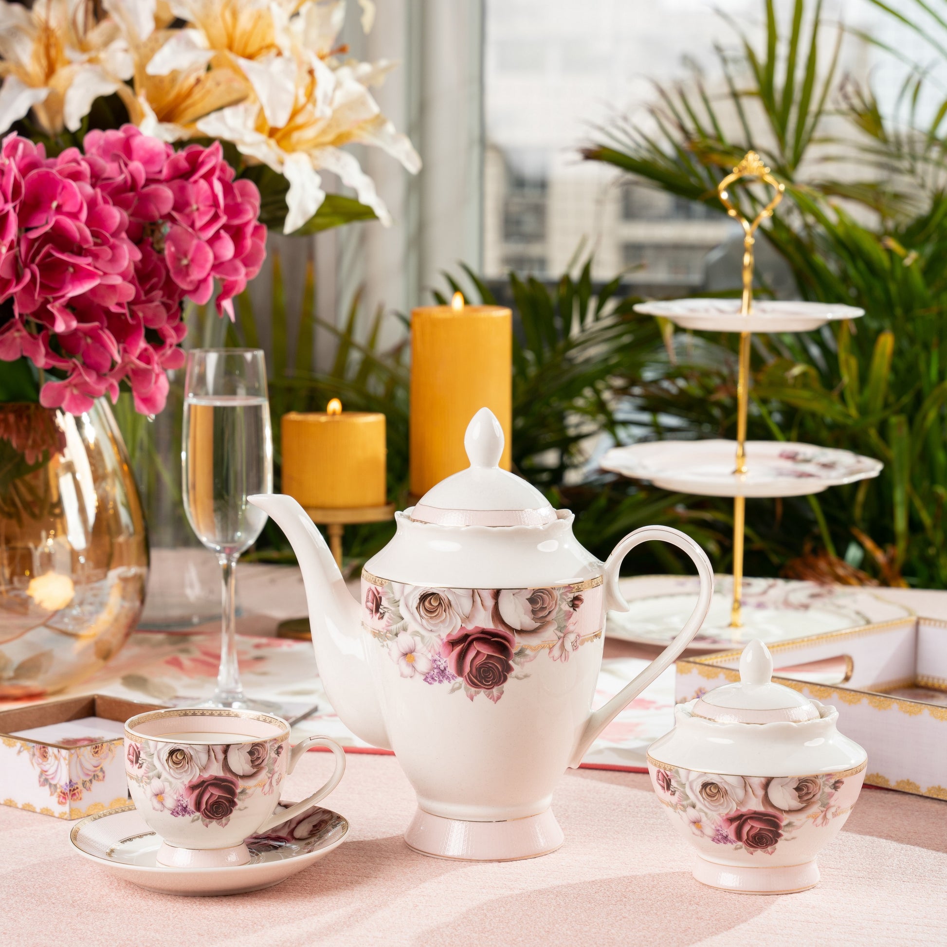 Rose Garden 15 Pcs Tea Set - Vigneto