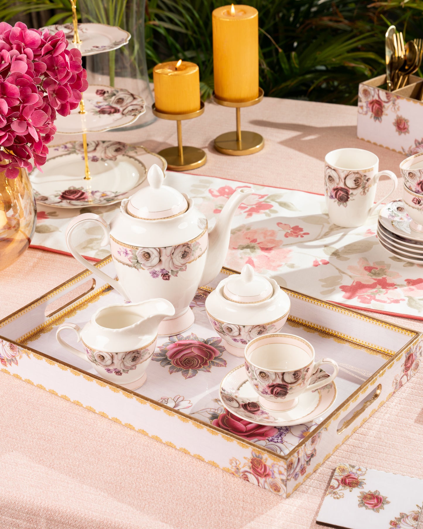 Rose Garden Big MDF Trays (Set of 2)