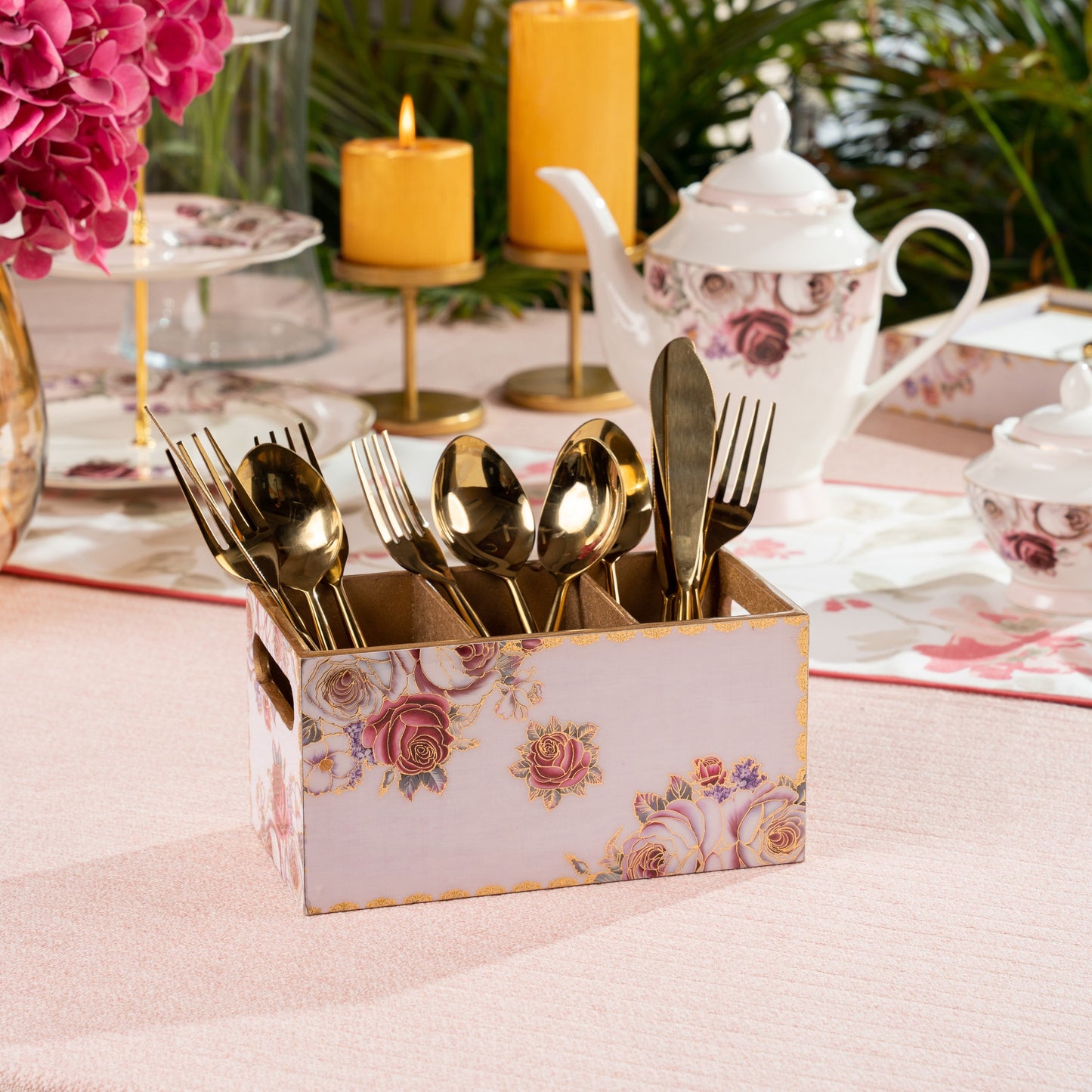 Rose Garden Cutlery Holder