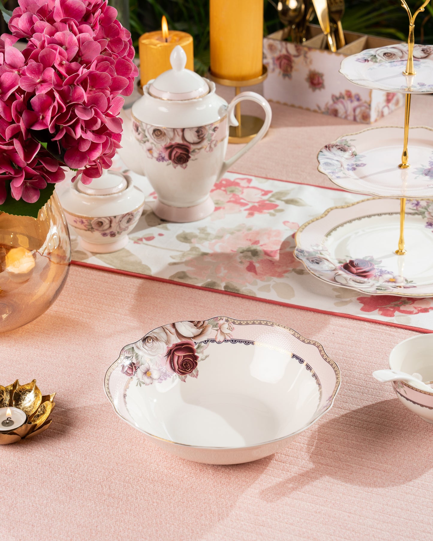 Rose Garden 51 Pcs Dinner Set - Vigneto