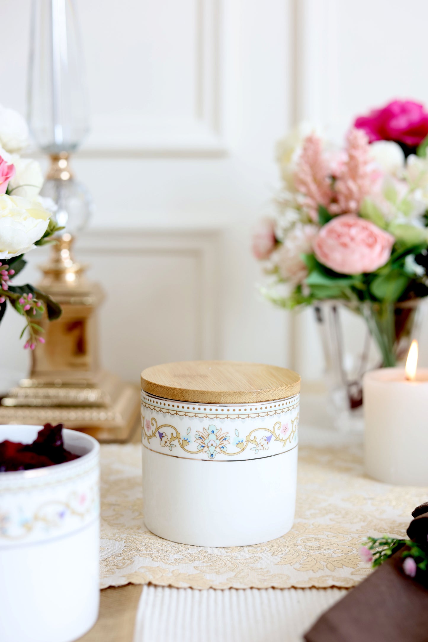 White Pattern Canister (1 Pc)