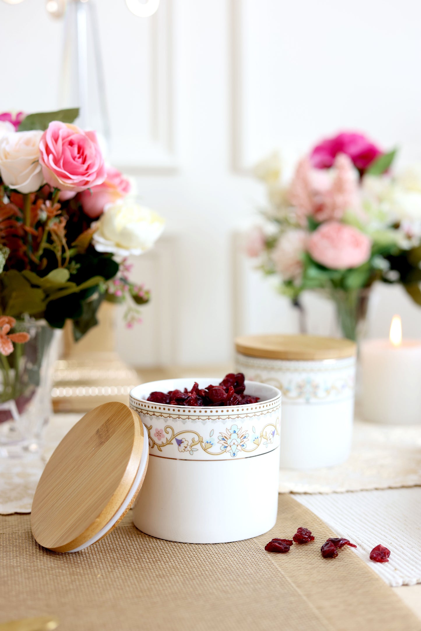 White Pattern Canister (1 Pc)