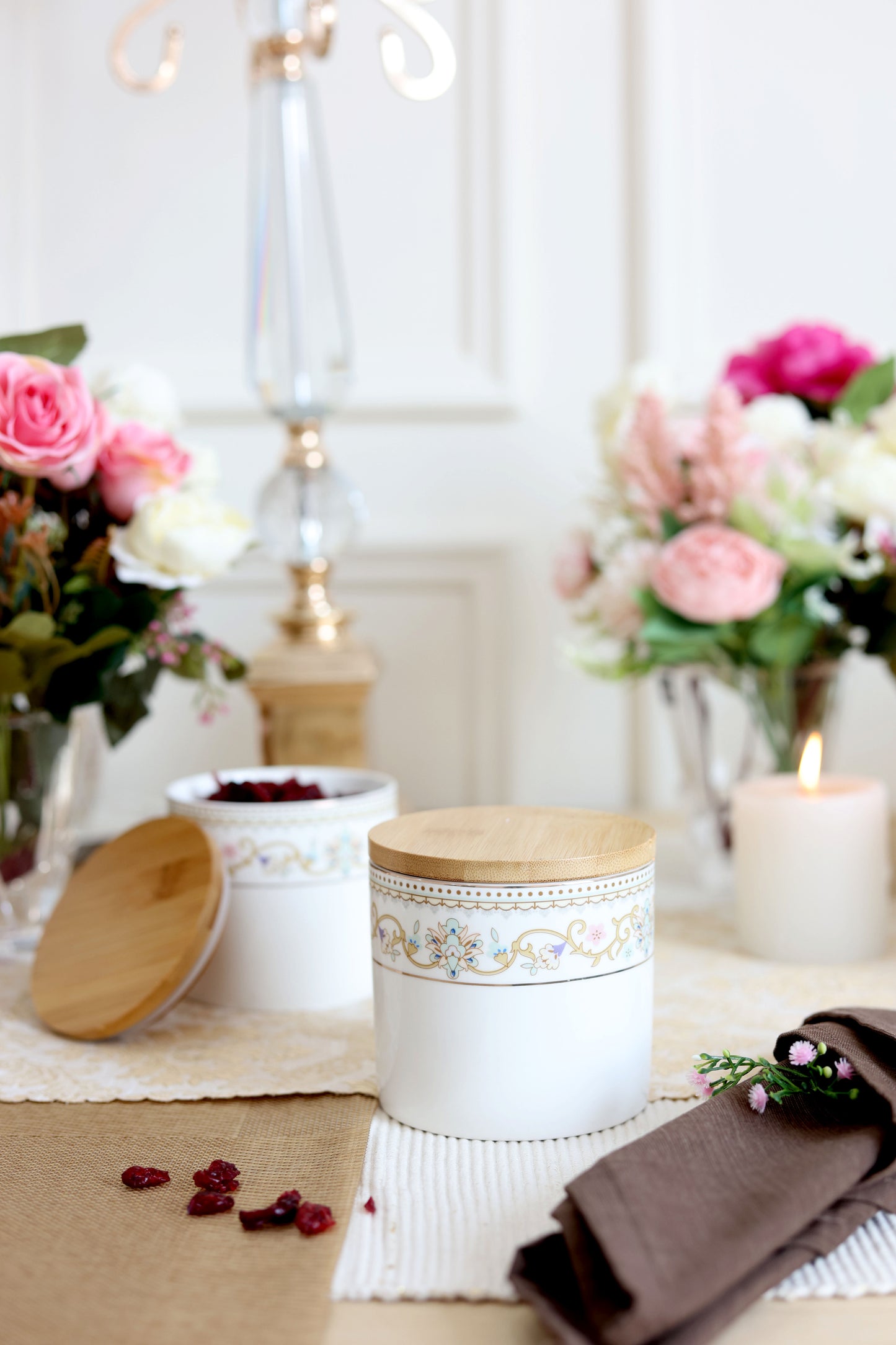 White Pattern Canister (1 Pc)