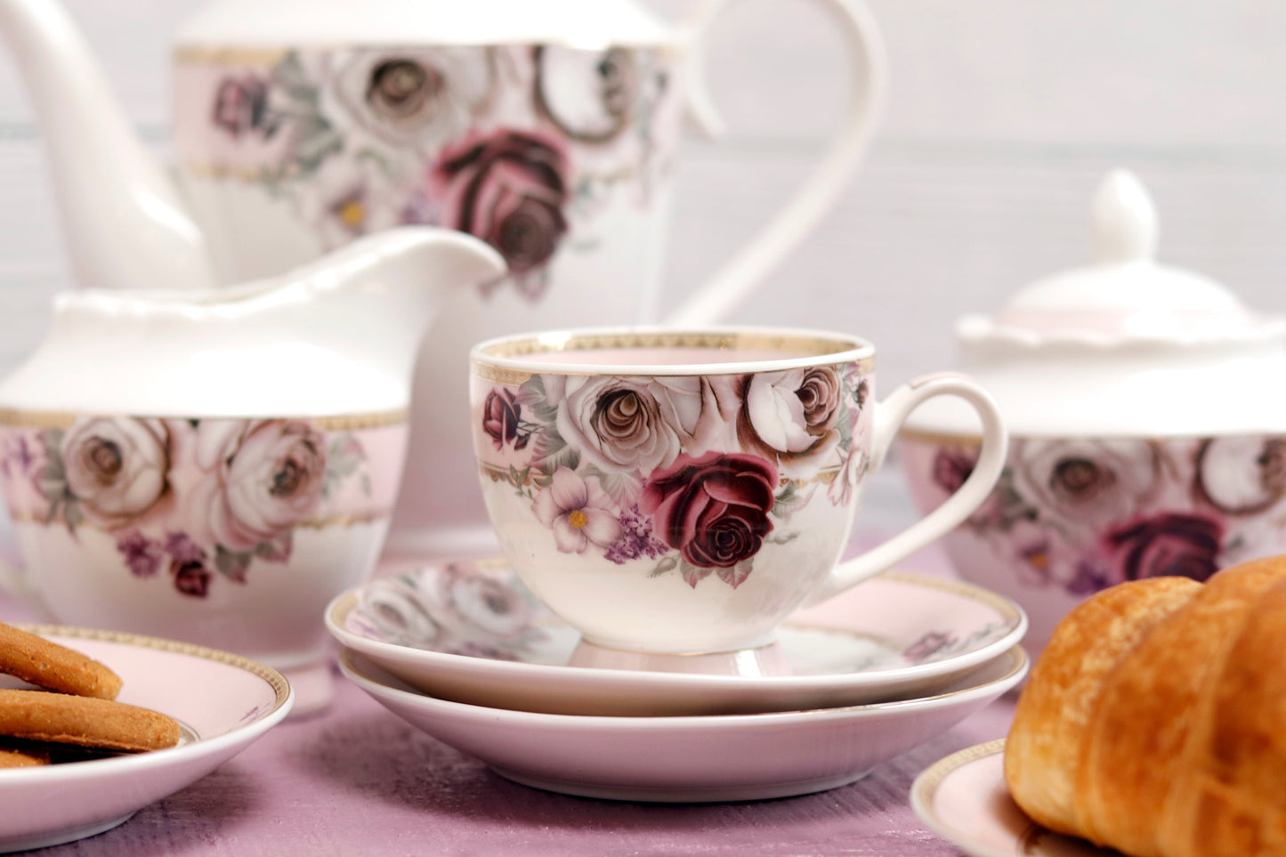 Rose Garden 15 Pcs Tea Set - Vigneto