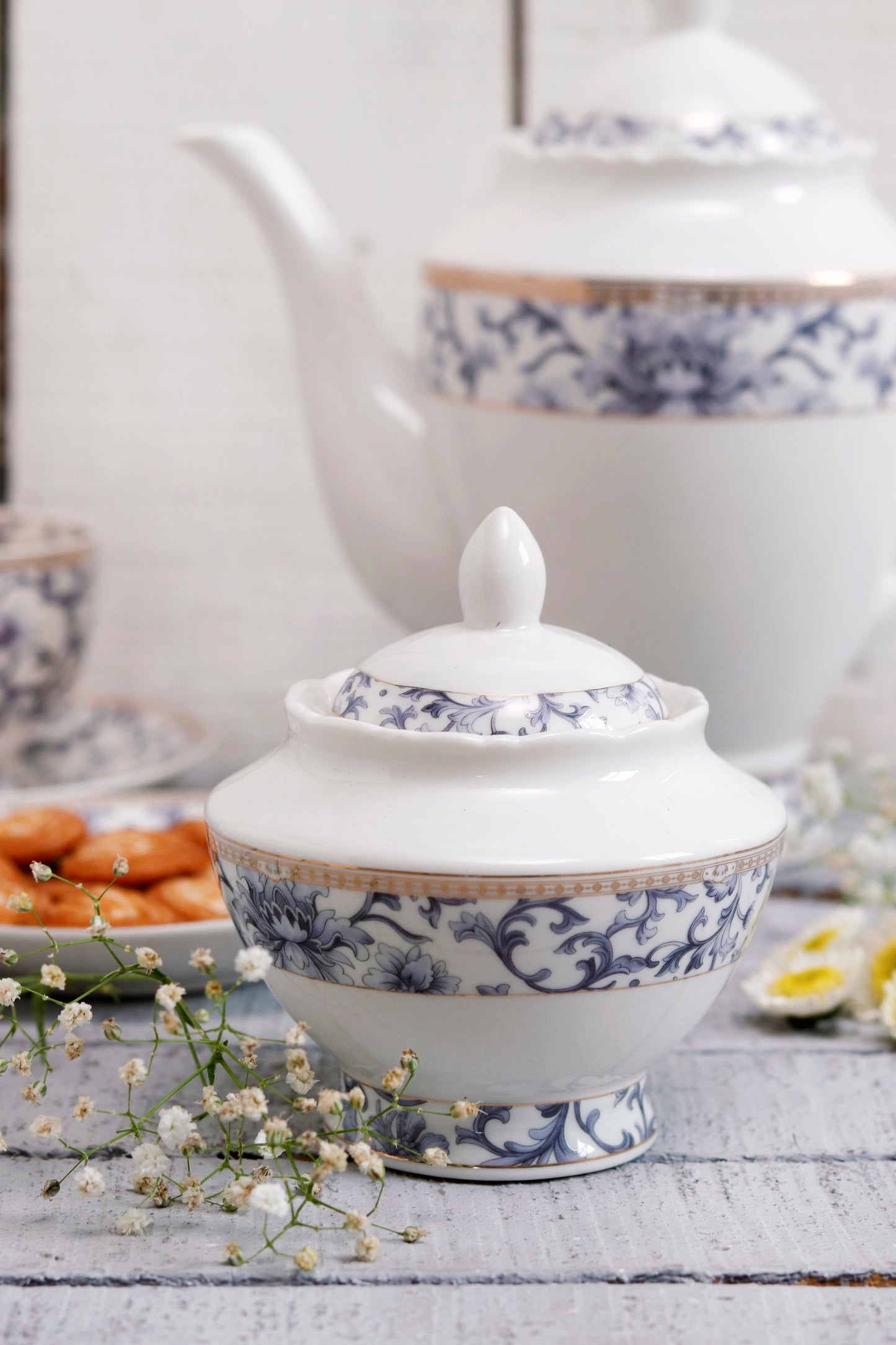 Royal Blue 15 Pcs Tea Set - Vigneto