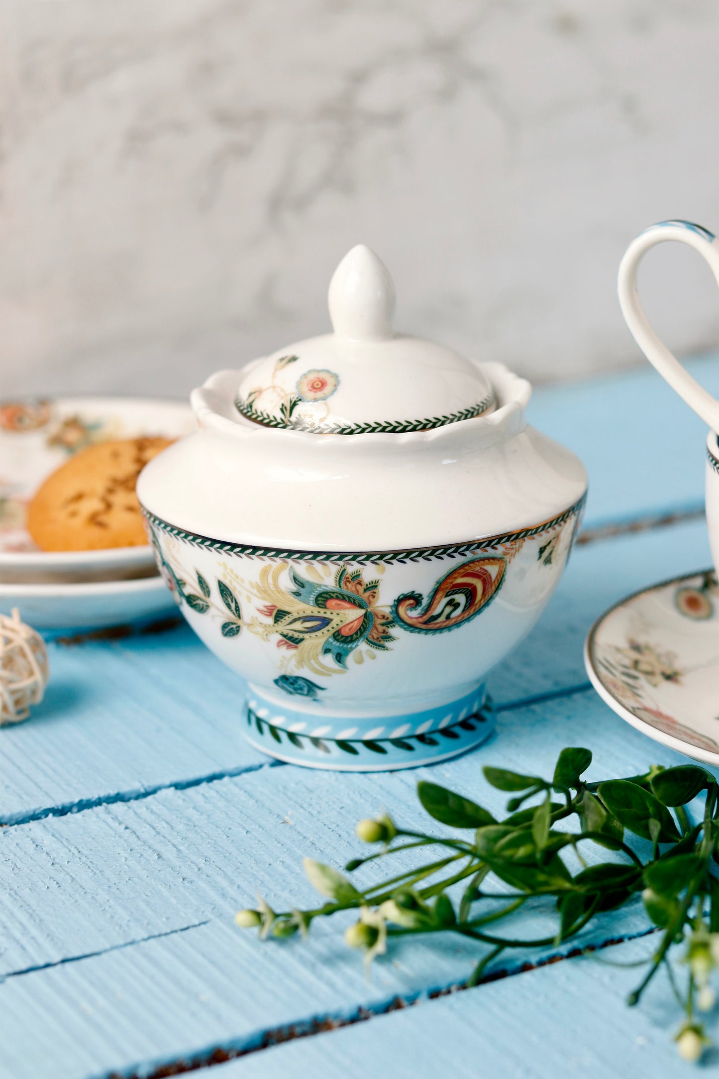 Red Flower 15 Pcs Tea Set - Vigneto