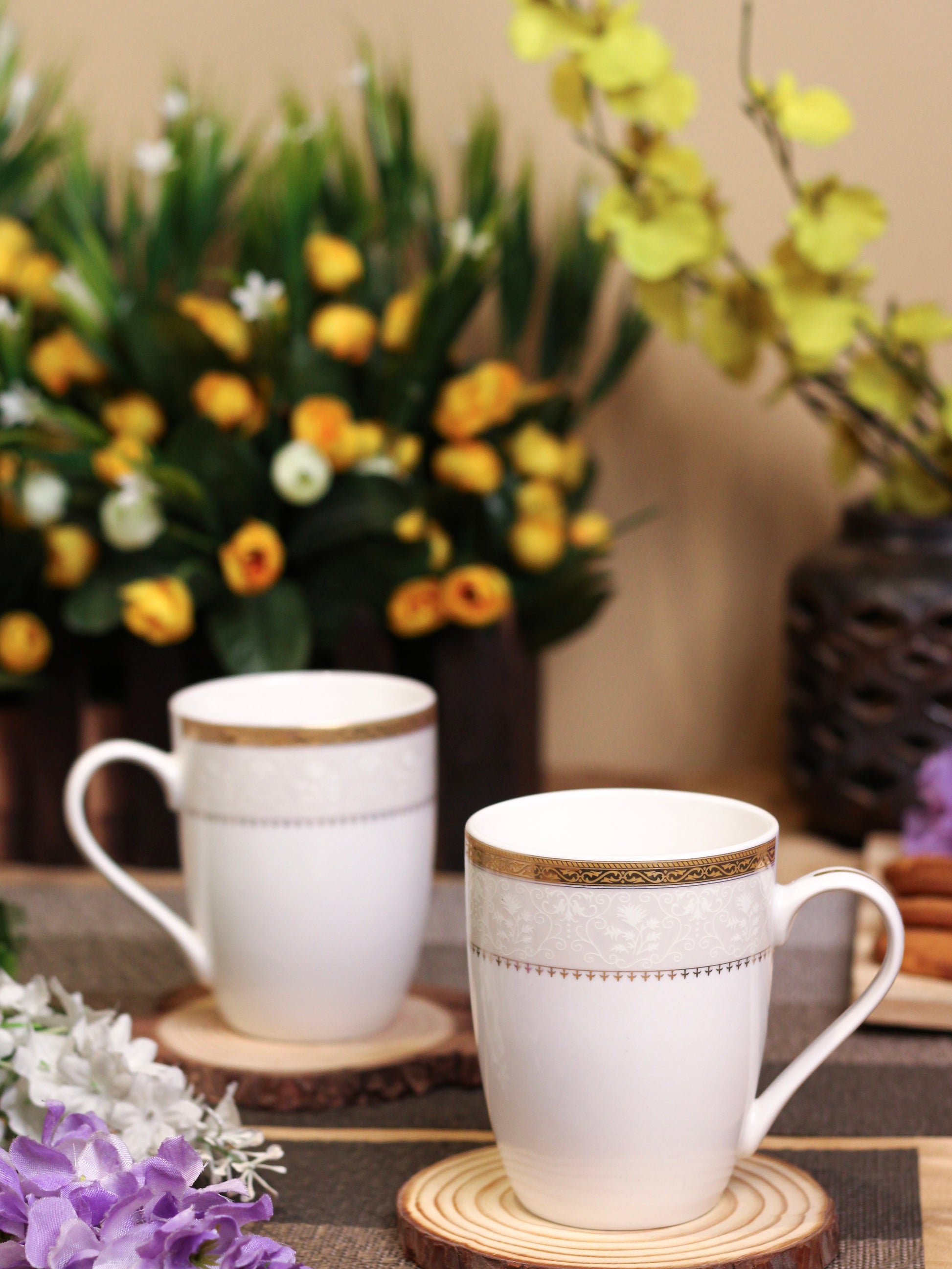Crème Gold Coffee Mugs (Set of 2, 300 ML) - Vigneto