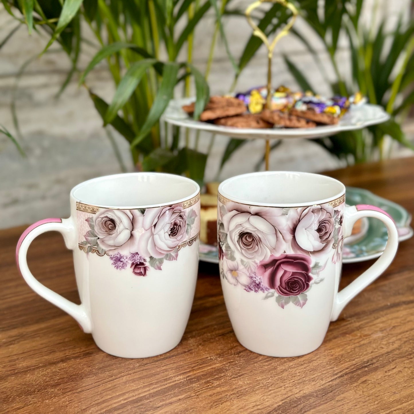 Rose Garden Coffee Mugs (Set of 2, 300 ML) - Vigneto