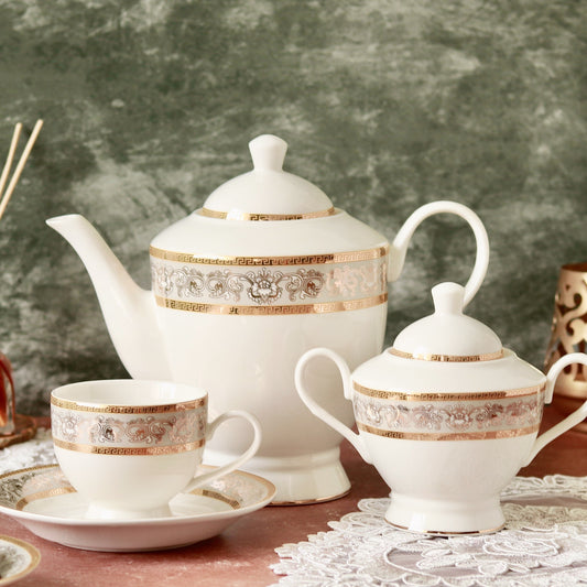 Mughal Gold and Grey 15 Pcs Tea Set - Vigneto