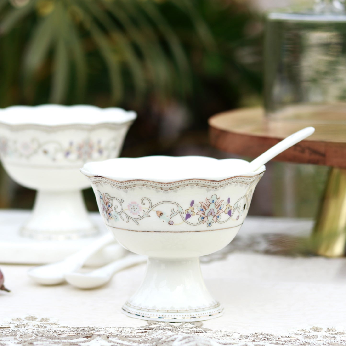 White Pattern Dessert Cups (Set of 6) - Vigneto