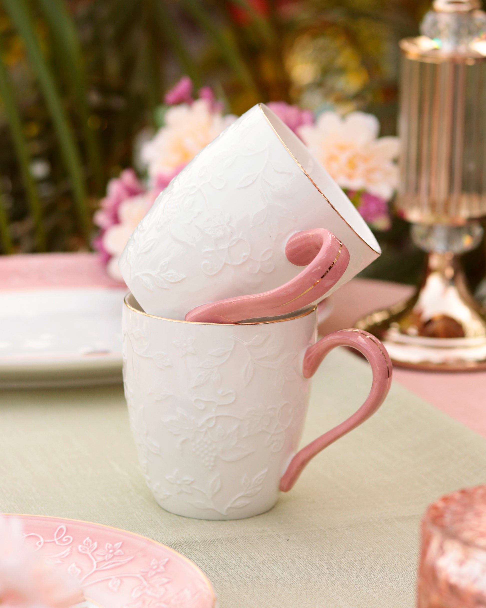 Pink Sapphire Coffee Mugs (Set of 2, 320 ML) - Vigneto