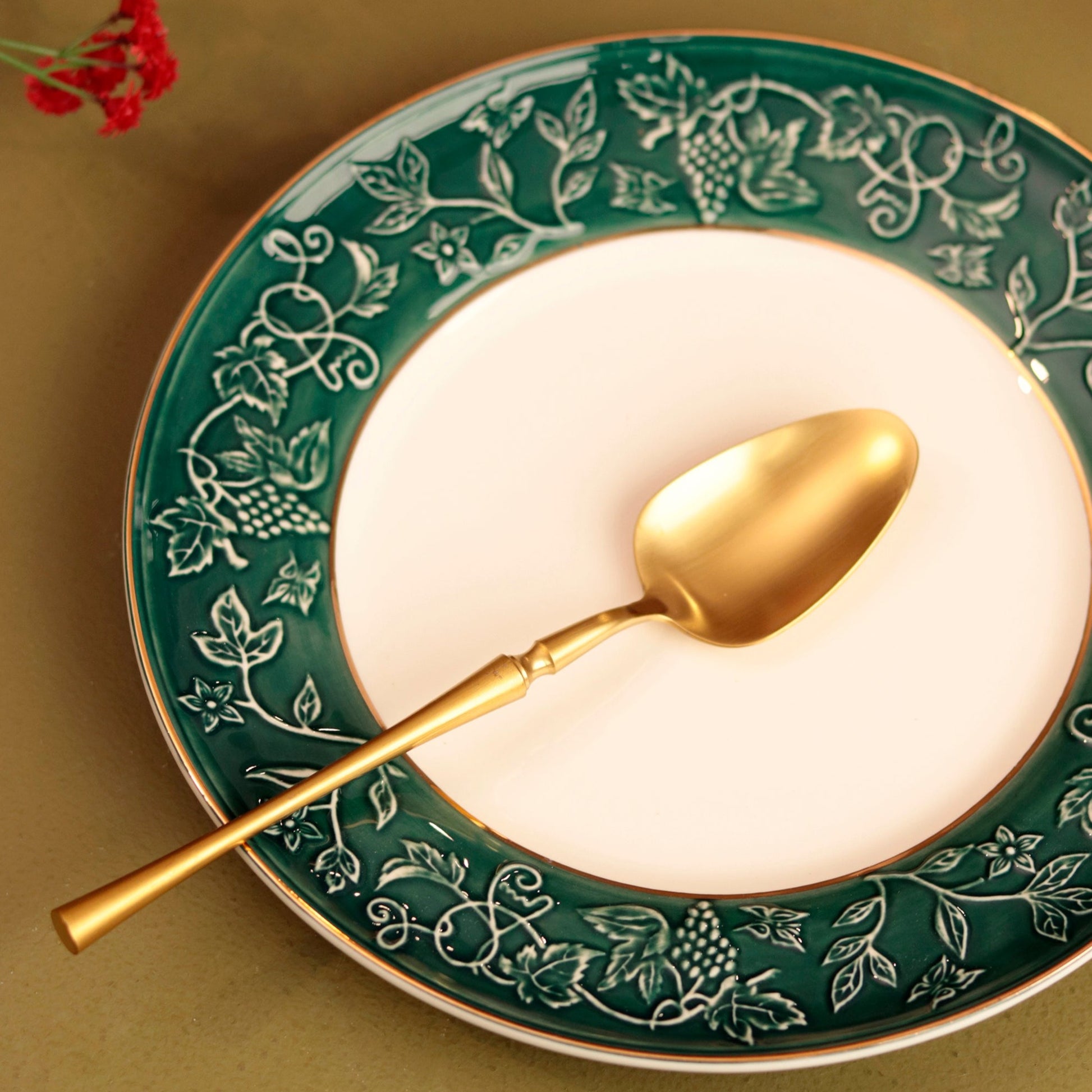 Grecian Table Spoon (Matt Gold Finish, Set of 6) - Vigneto
