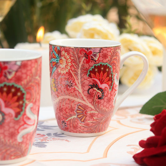 Scarlet Blume Coffee Mugs (Set of 2, 300 ML)