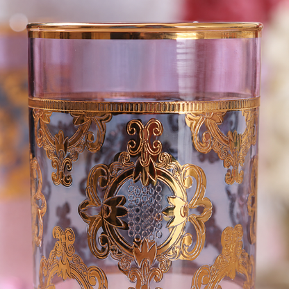 Améthyste Royale 6 Pcs Water Glasses (Palace Collection, 24K Gold Etched)