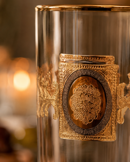Versailles Crest 6 Pcs Water Glasses (Palace Collection, 24K Gold Etched)