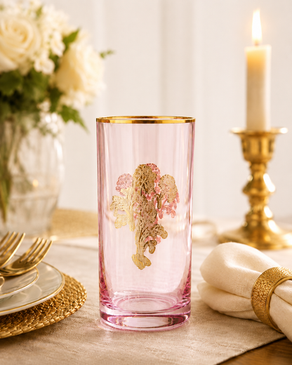 Rosewood Wisteria 6 Pcs Water Glasses (Palace Collection, 24K Gold Etched)
