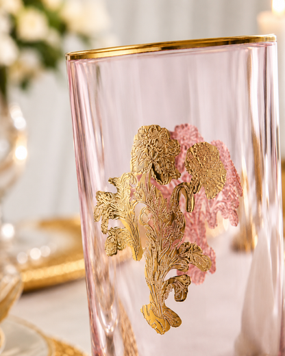 Rosewood Wisteria 6 Pcs Water Glasses (Palace Collection, 24K Gold Etched)