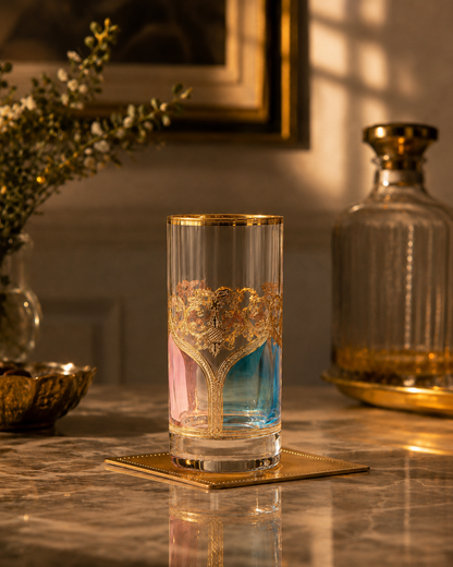 Bellecour Gold 6 Pcs Water Glasses (Palace Collection, 24K Gold Etched)