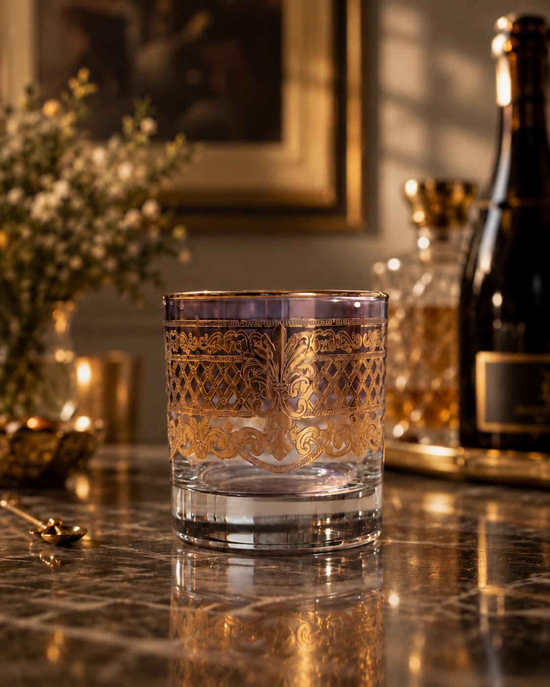 Chateau Imperial 6 Pcs Whiskey Glasses (Palace Collection, 24K Gold Etched)
