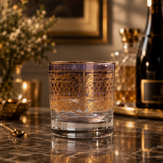 Chateau Imperial 6 Pcs Whiskey Glasses (Palace Collection, 24K Gold Etched)