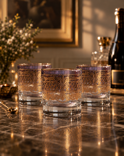 Chateau Imperial 6 Pcs Whiskey Glasses (Palace Collection, 24K Gold Etched)