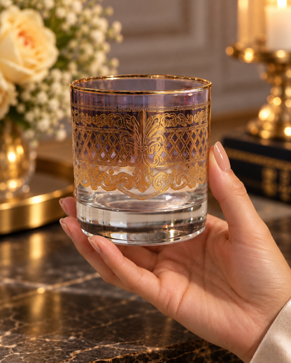 Chateau Imperial 6 Pcs Whiskey Glasses (Palace Collection, 24K Gold Etched)