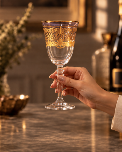 Chateau Imperial 6 Pcs Wine Glasses (Palace Collection, 24K Gold Etched)