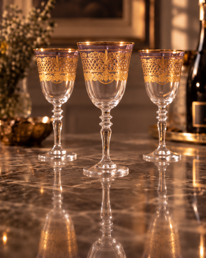 Chateau Imperial 6 Pcs Wine Glasses (Palace Collection, 24K Gold Etched)