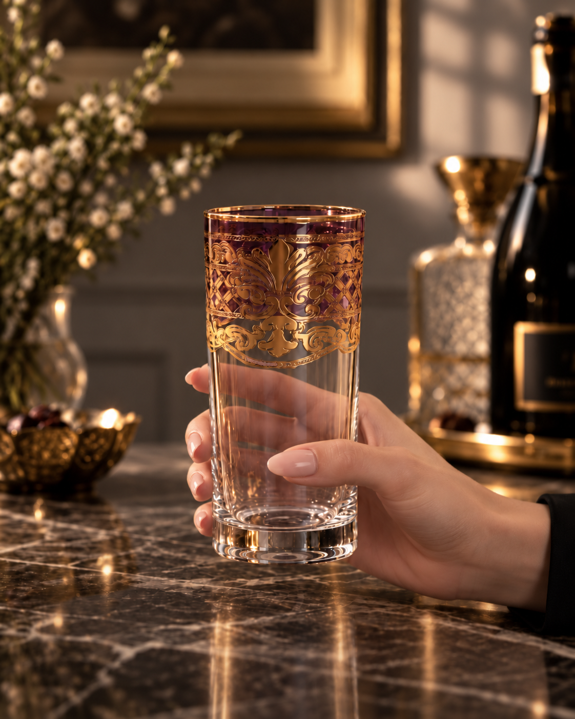 Chateau Imperial 6 Pcs Water Glasses (Palace Collection, 24K Gold Etched)