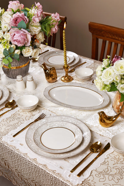 Fleur in Grey 52 Pcs Dinner Set