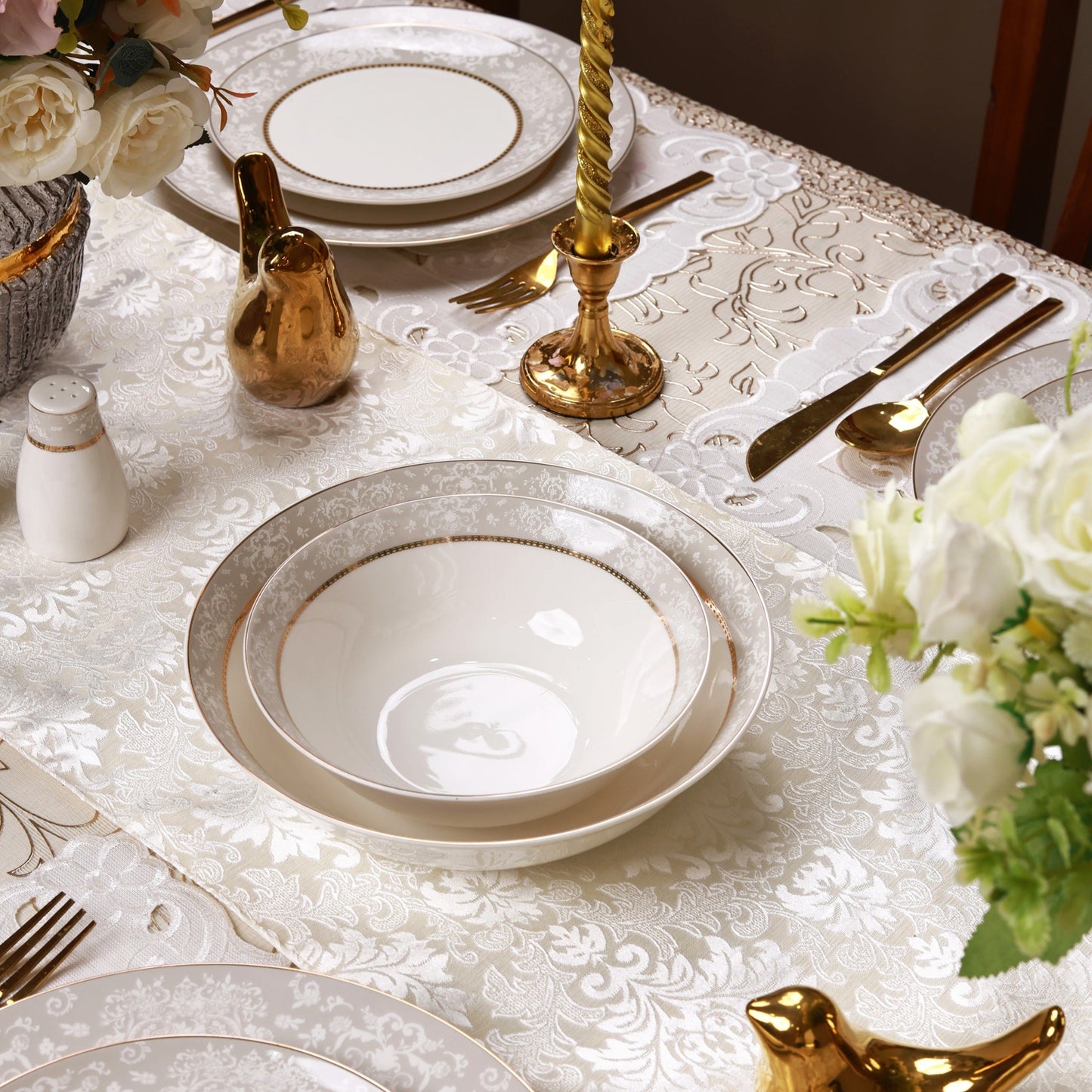 Fleur in Grey 37 Pcs Dinner Set