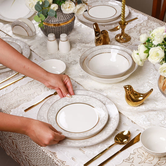 Fleur in Grey 52 Pcs Dinner Set