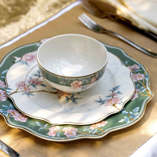 Victorian Green 18 Pcs Dinner Set - Vigneto