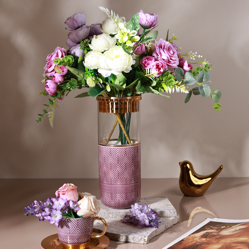 Mauve Flower Vase (Metal Collection, 24K Gold)