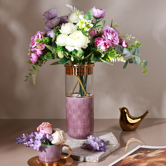Mauve Flower Vase (Metal Collection, 24K Gold)