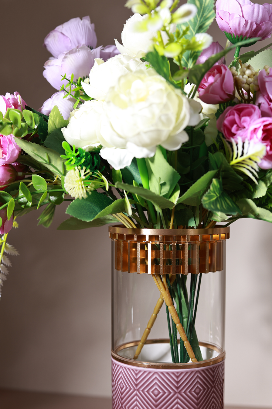 Mauve Flower Vase (Metal Collection, 24K Gold)