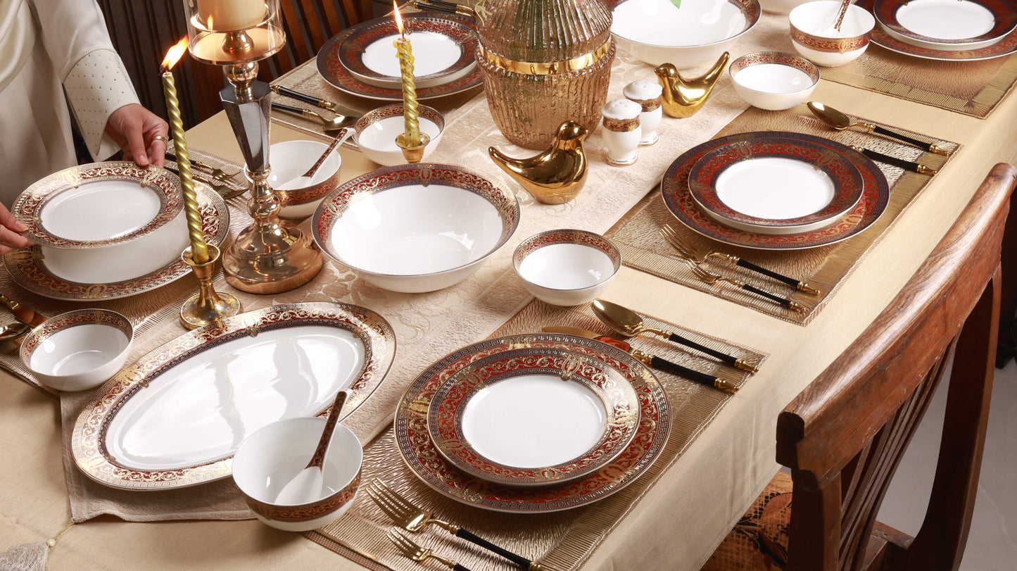 Crown Imperial 36 Pcs Dinner Set (Palace Collection, 24K Embossed Gold)