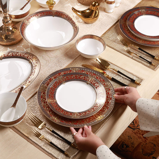 Crown Imperial 36 Pcs Dinner Set (Palace Collection, 24K Embossed Gold)