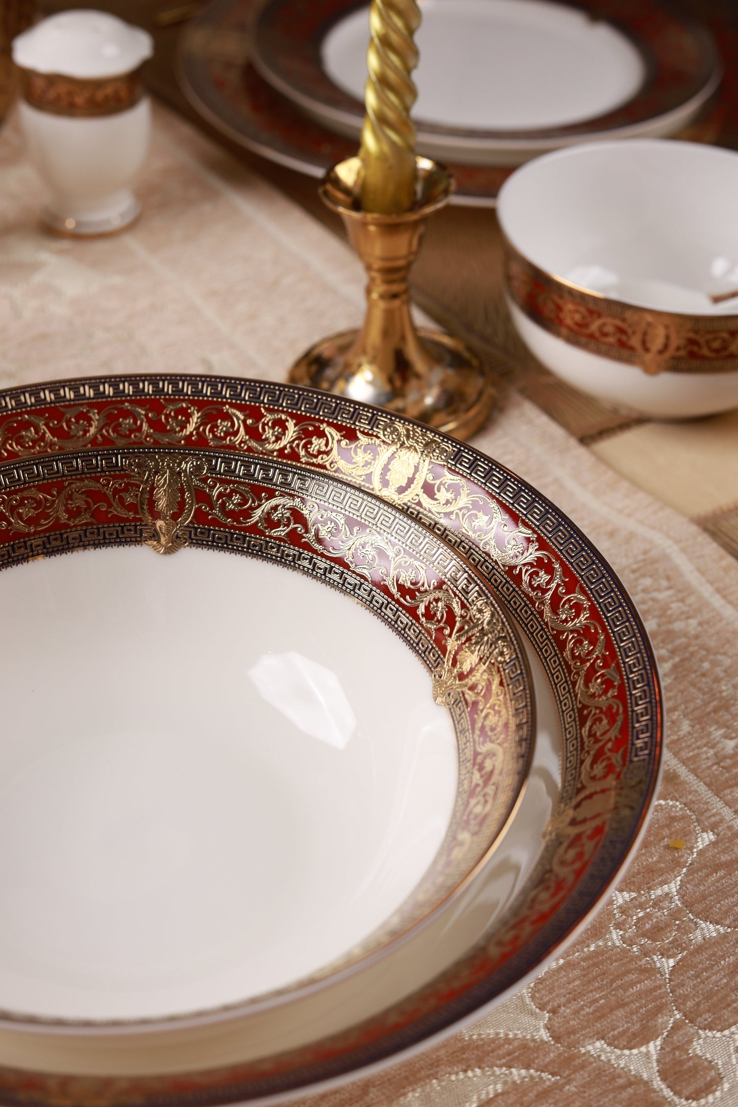 Crown Imperial 36 Pcs Dinner Set (Palace Collection, 24K Embossed Gold)