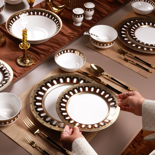 Colosseum Gold 36 Pcs Dinner Set (Palace Collection, 24K Embossed Gold)
