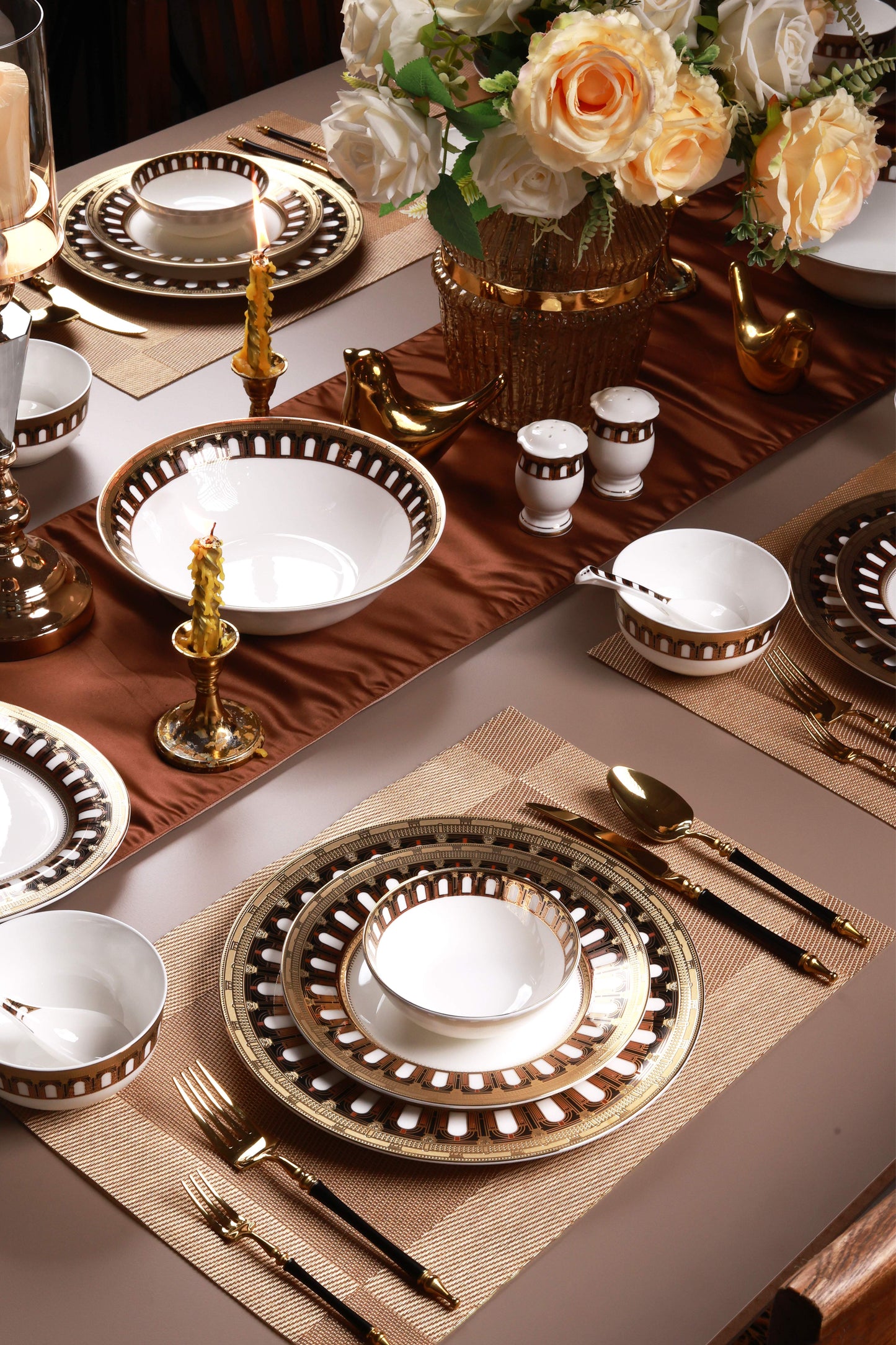 Colosseum Gold 36 Pcs Dinner Set (Palace Collection, 24K Embossed Gold)